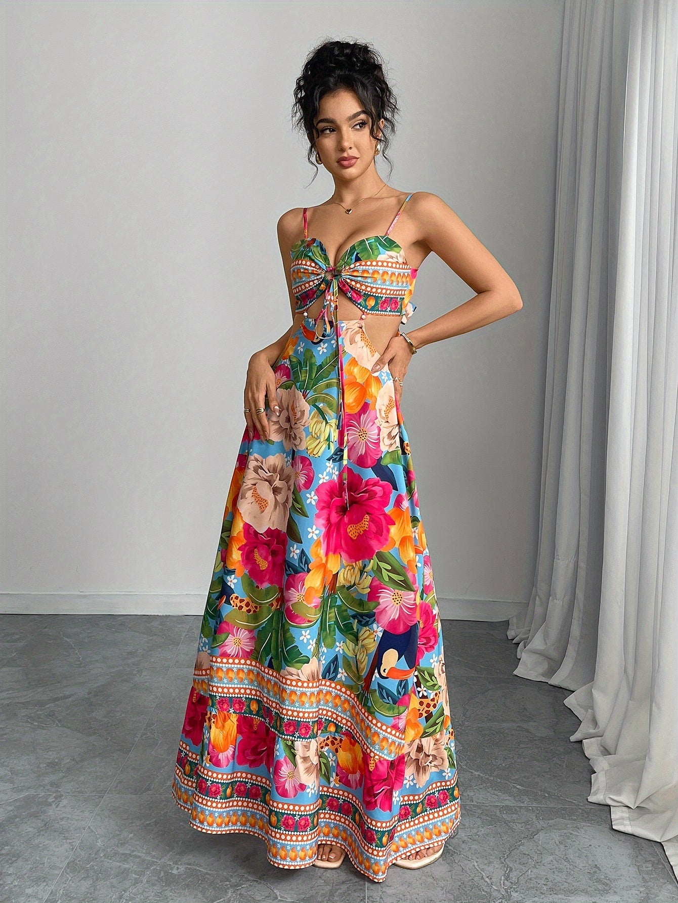 Floral Bohemian Cami Print Dress