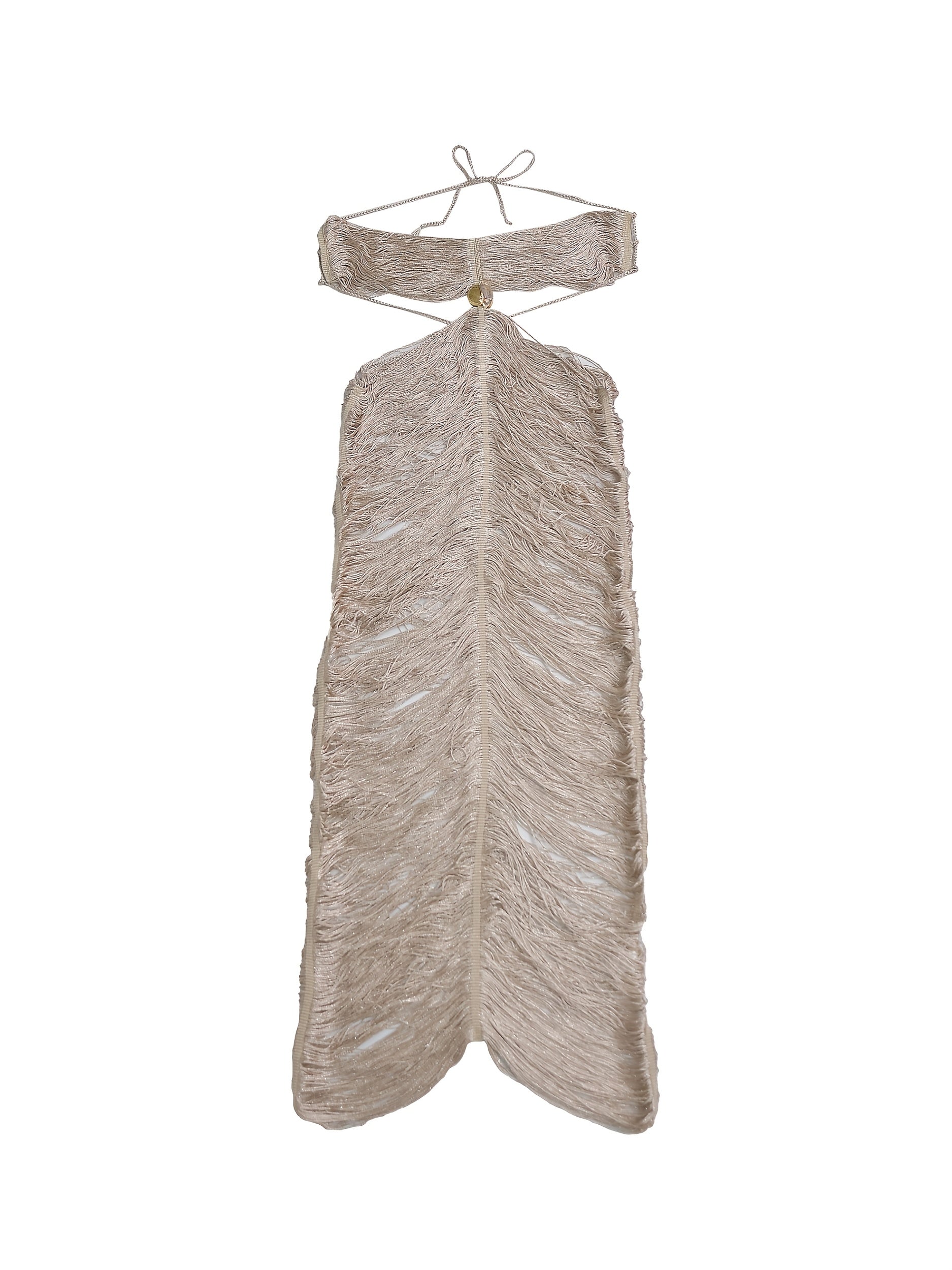 Sexy Tassel Neck Strappy Evening Party Dresses, Temperament Slim Adjustable Vacation Party Women'S Dresses