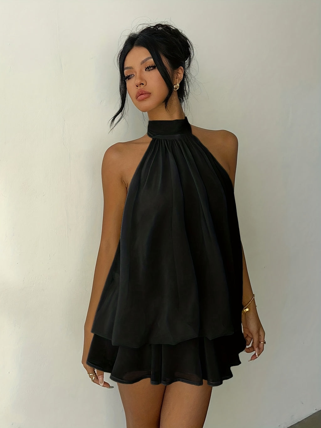 Women's Off-Shoulder Backless Tie-Up Mini Dress, Elegant Party Vacation Dress