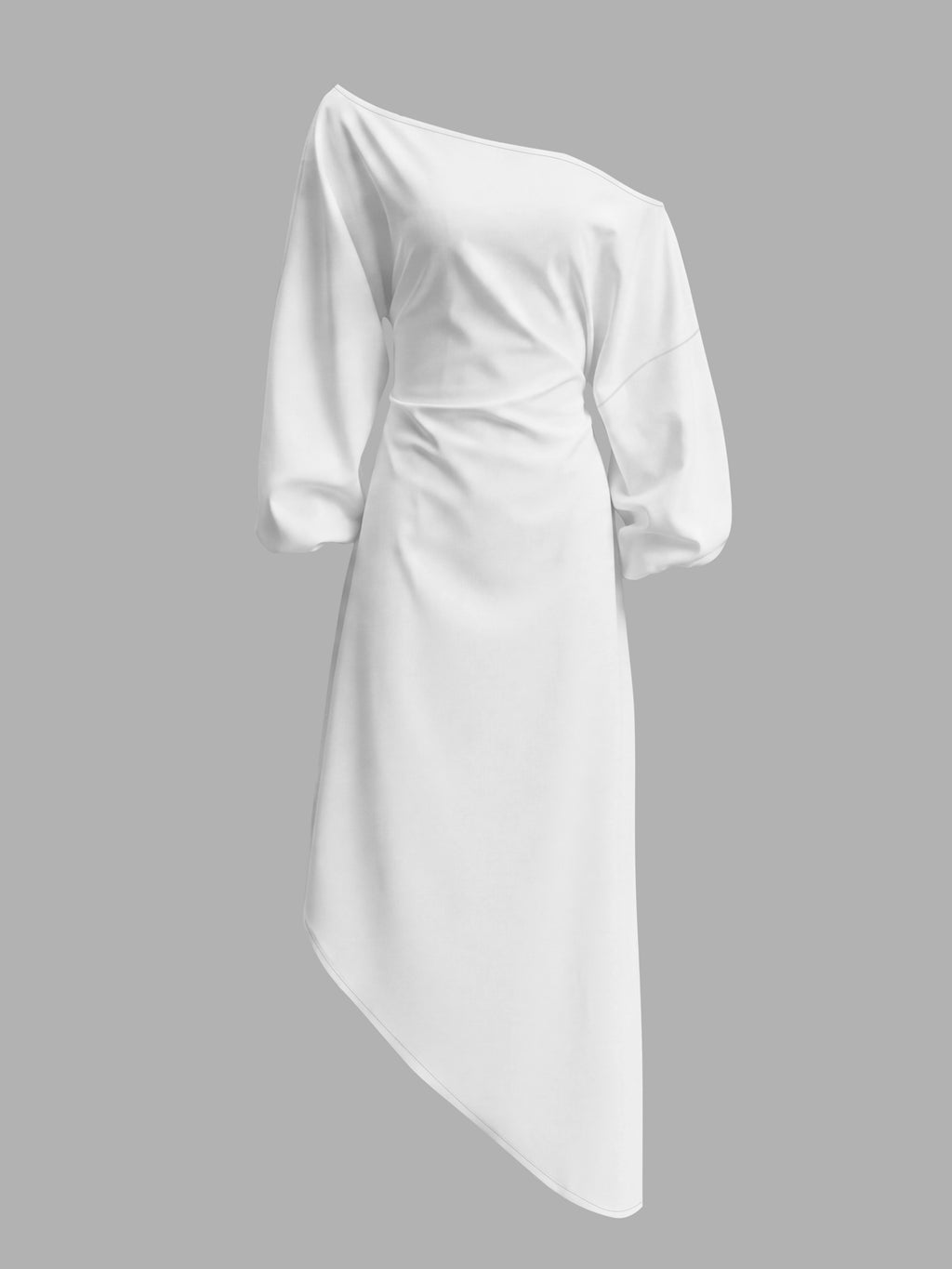 Off-shoulder Backless Tie-up - Long Dress, French-style Casual Loose-fit Puff Sleeve Dress, Vacation-commute Elegant Figure-flattering Long Dress