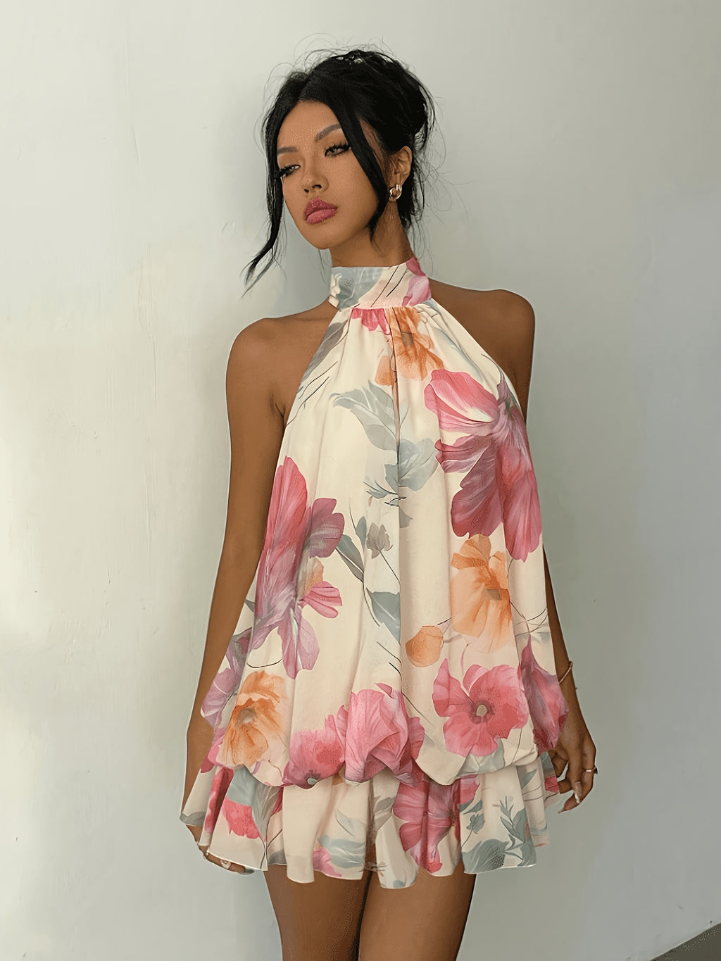 Light Yellow Mini Dress | Women'S Elegant Off-Shoulder Tie Summer Dress Holiday Dress Floral Dress