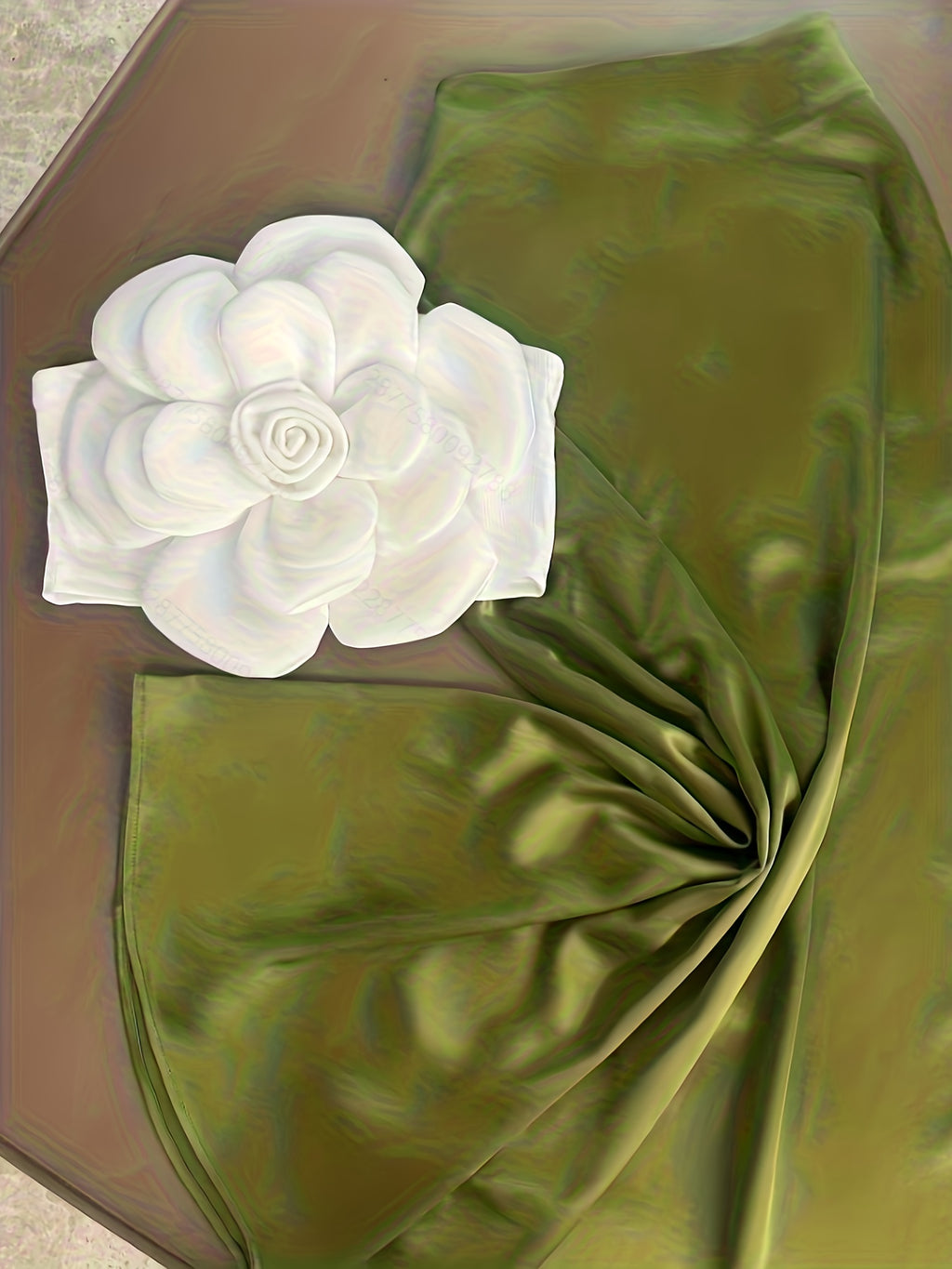 [Stylish And Elegant Design] Three-Dimensional Flower Tube Top + Commuter Satin Umbrella Skirt Midi Skirt Set | Versatile