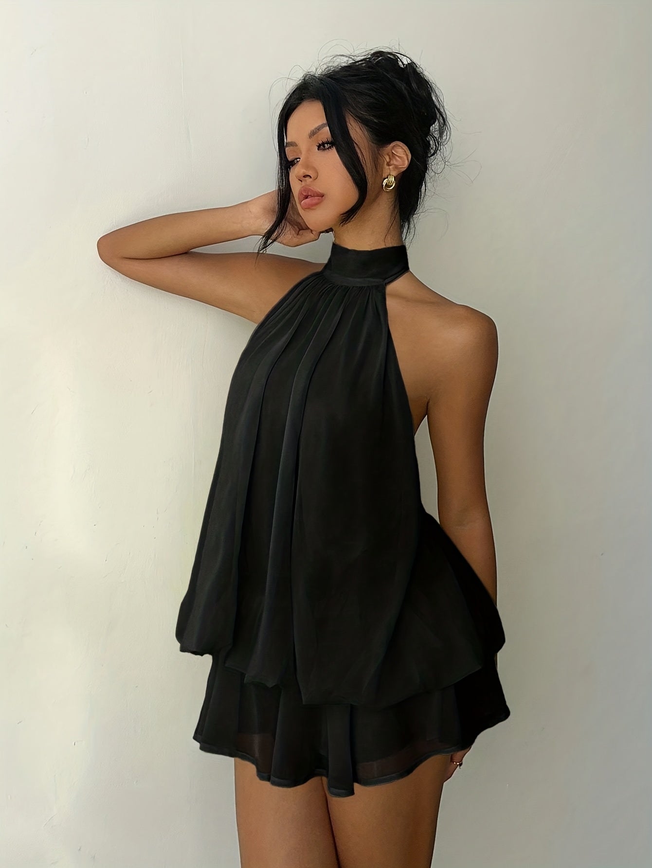 Women's Off-Shoulder Backless Tie-Up Mini Dress, Elegant Party Vacation Dress
