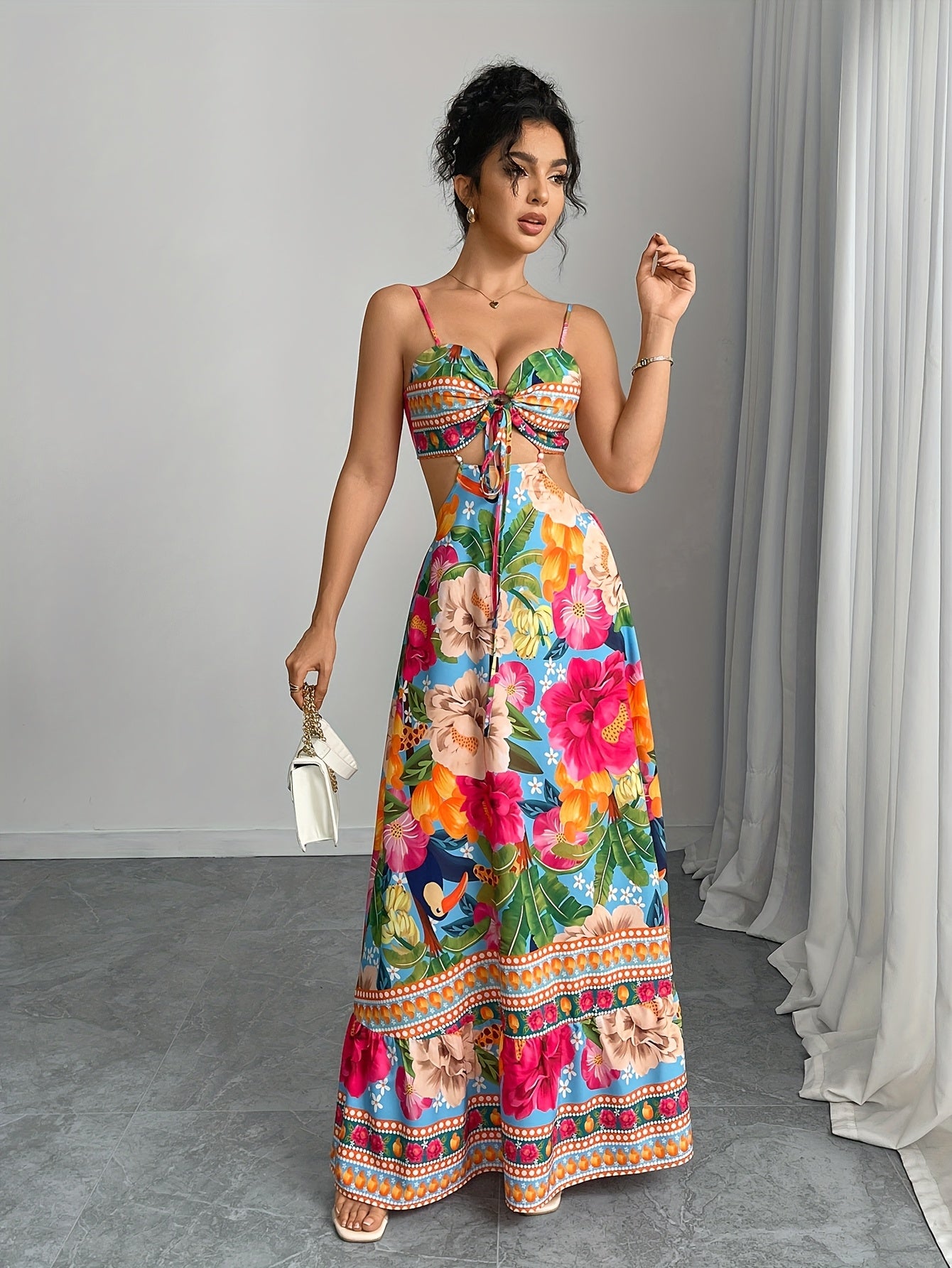 Floral Bohemian Cami Print Dress